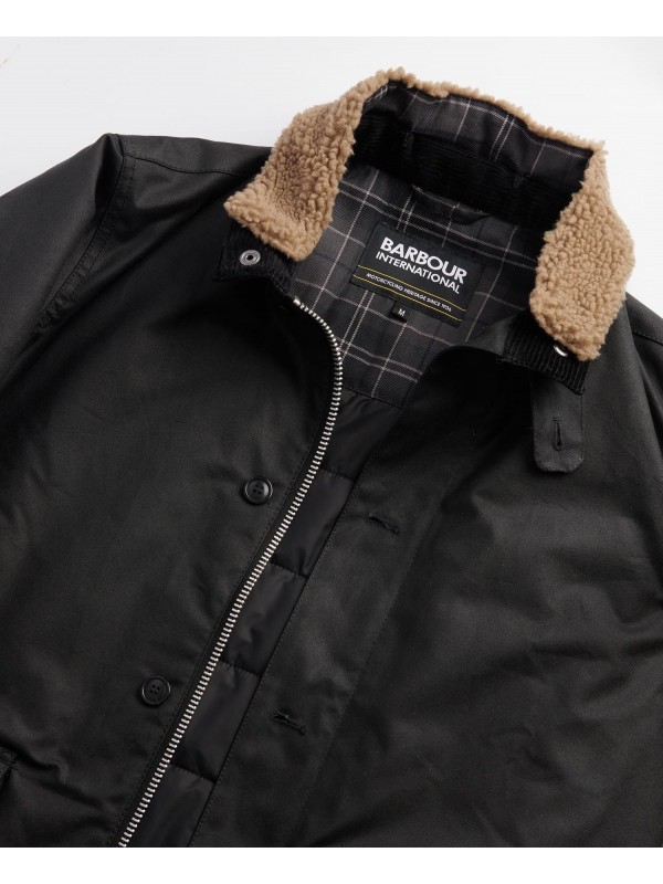 Barbour International Winkirk Waxed Jacket In Black Barbour International Winkirk Waxed Jacket In Black
